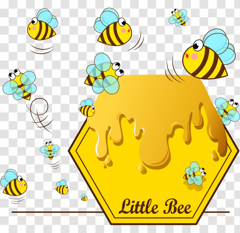 Bee Apis Florea Honeycomb Clip Art - Photography - Hand-painted Cartoon Cute Little Honey Transparent PNG