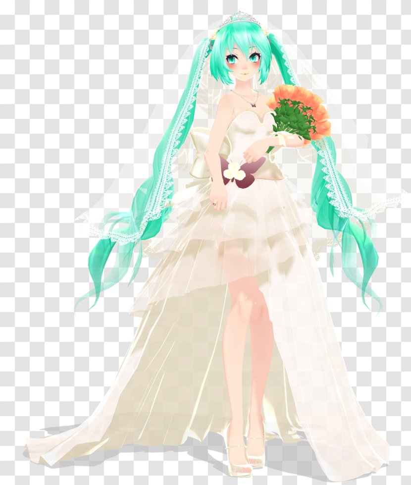 Yuno Gasai Wedding Dress MikuMikuDance Hatsune Miku - Watercolor Transparent PNG