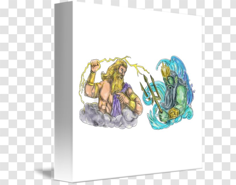 Zeus Poseidon Thunderbolt Trident Greek Mythology - Art Transparent PNG