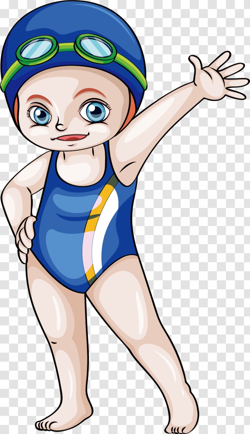 Swimming Cartoon Illustration - Frame - Women Transparent PNG