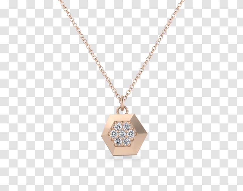 Locket Earring Necklace Jewellery Gold - Hexagon Transparent PNG