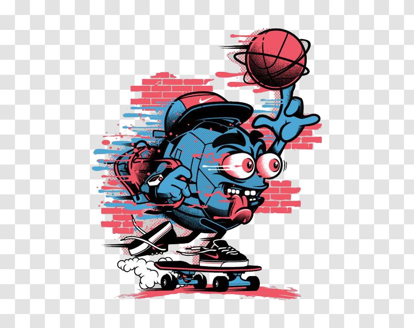 T-shirt Graffiti Drawing - Basketball Monster Transparent PNG