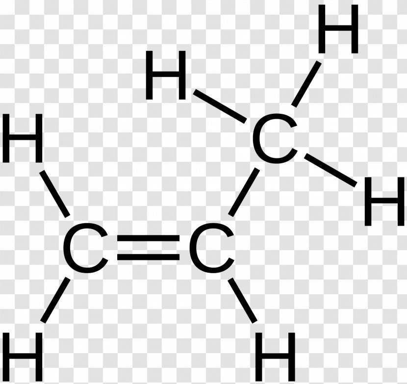 Ethylene Double Bond Propene Wikipedia - Cartoon - Structural Formula Transparent PNG