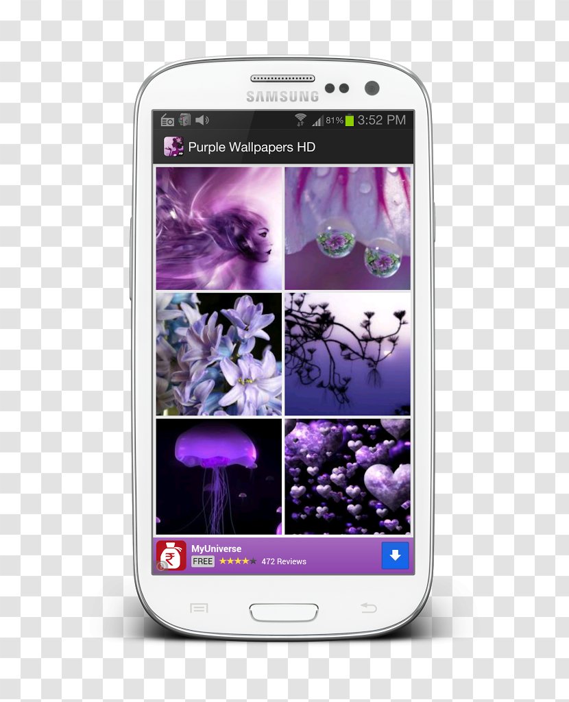Feature Phone Smartphone Purple Italian Charm Bracelet Blue - Portable Communications Device Transparent PNG