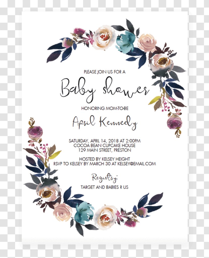 Wedding Invitation Baby Shower Party Convite Child - Mother - Free Bohemian Template Transparent PNG