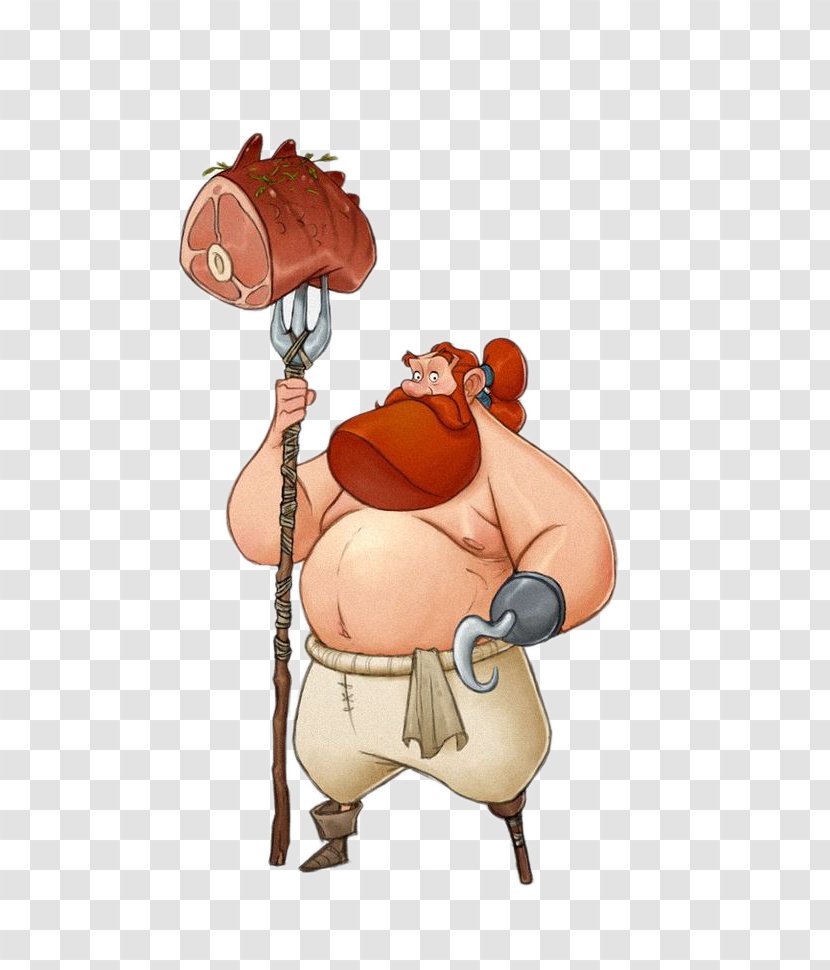 Meatball Cartoon Drawing Character Illustration - Heart - Male Bandits Meat Fork Transparent PNG