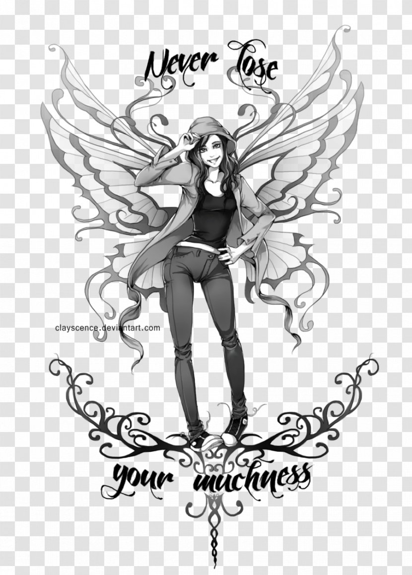 Visual Arts Black And White - Tree - Fairy Tattoos Transparent PNG