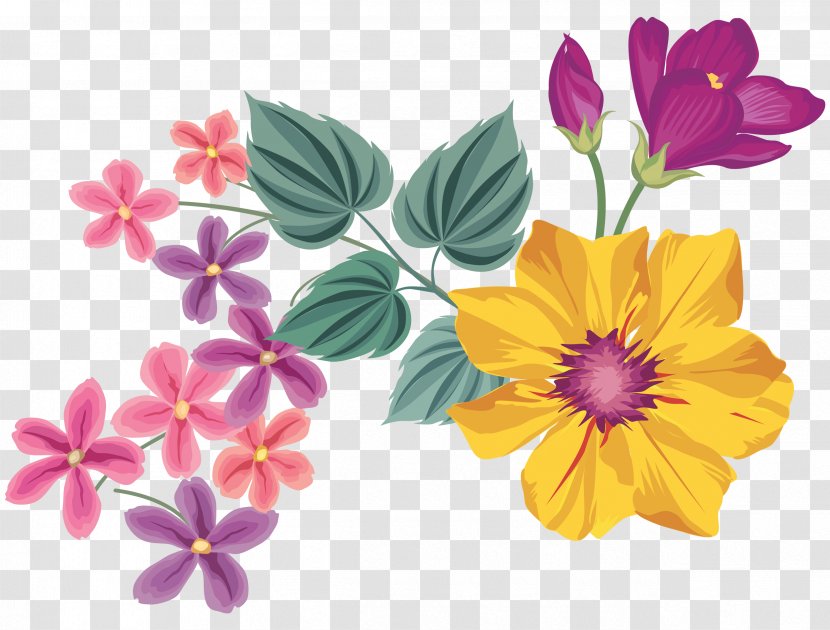 Clip Art Flower Watercolor Painting Image - Floral Design - Green Flowers Transparent PNG