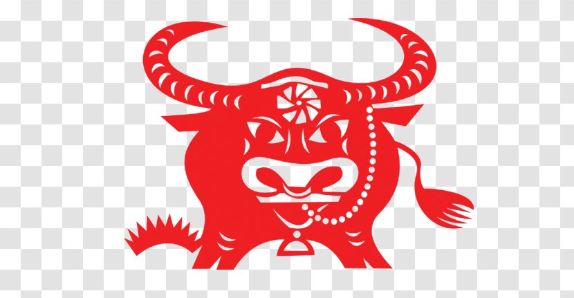 Ox Chinese Zodiac Snake New Year - Rooster - Paper-cut Cow Transparent PNG