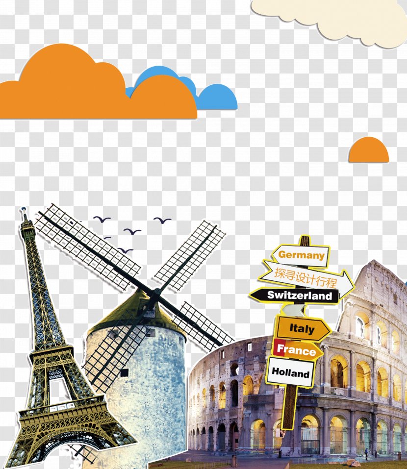 Eiffel Tower Tourism Travel - Tourist Attraction - Poster Elements Transparent PNG