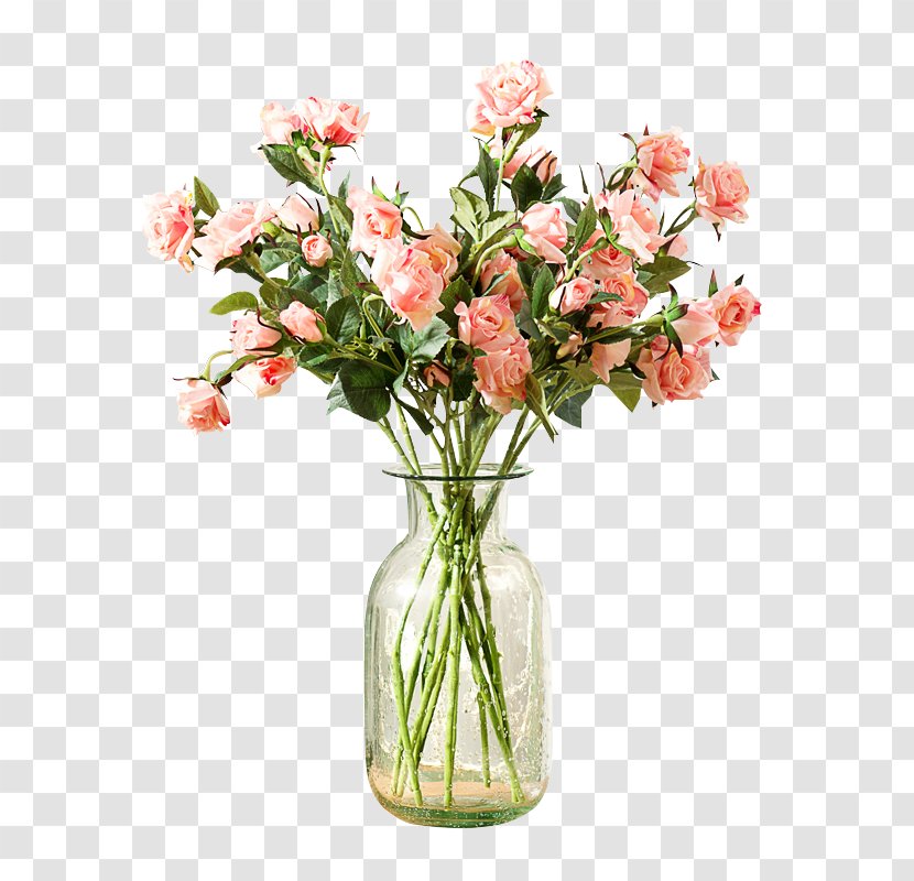 Flowers In A Vase Of Garden Roses - Flower - FIG Material Transparent PNG
