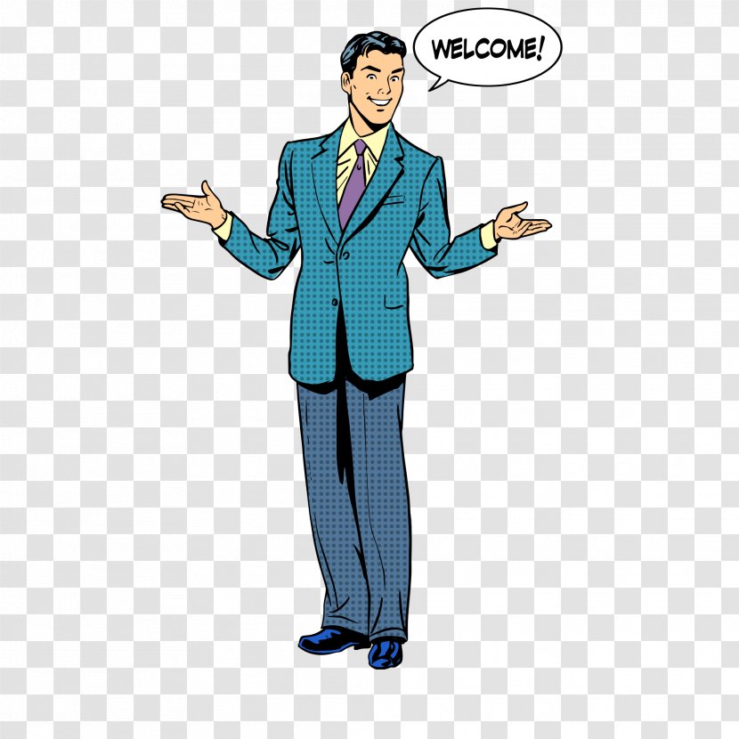 Presentation Royalty-free Drawing Illustration - A Man In Suit Transparent PNG
