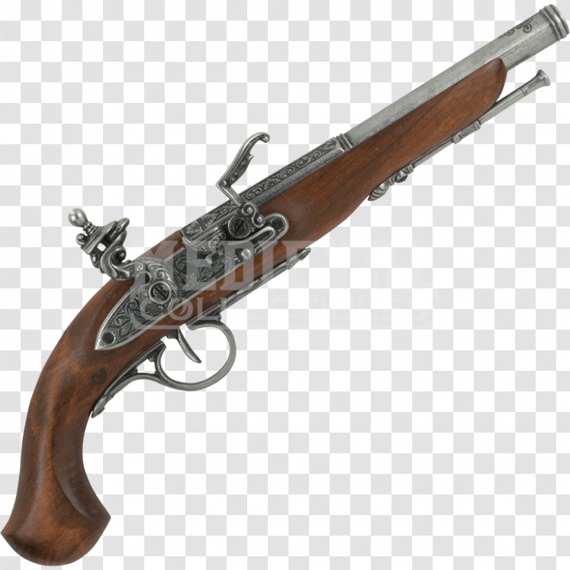 Flintlock Firearm Duelling Pistol Handgun - Silhouette Transparent PNG