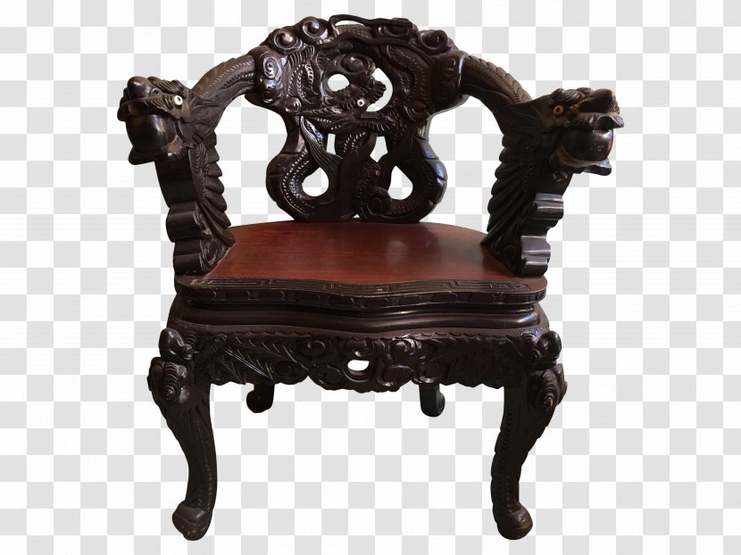Chair Table Antique Furniture Chinese Dragon - Hardwood Transparent PNG