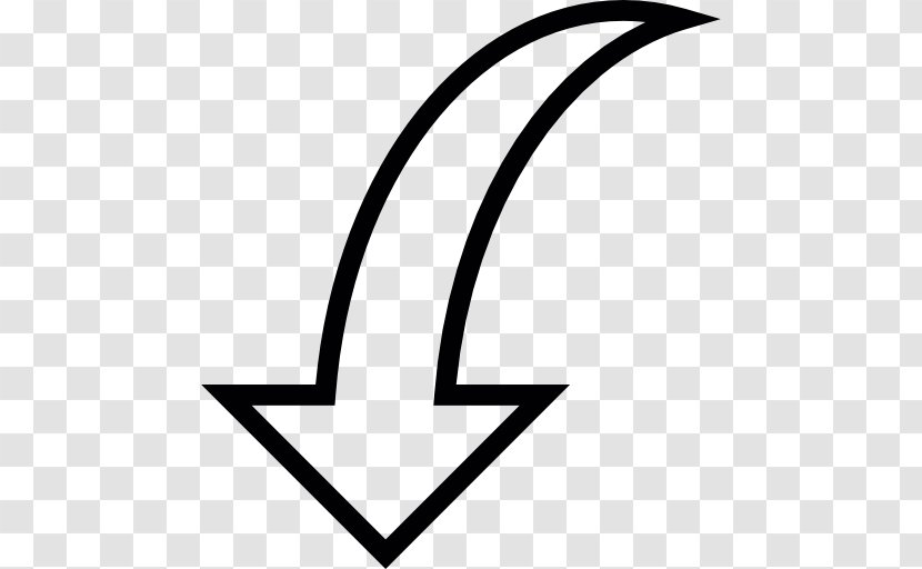 Arrow Symbol Curve - Black And White - Curved Vector Transparent PNG