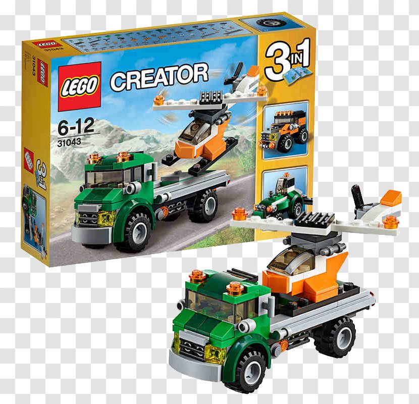 lego truck and helicopter