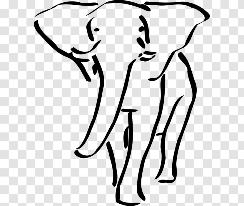 Elephantidae Outline Indian Elephant Presentation - Vertebrate - E Is For Transparent PNG
