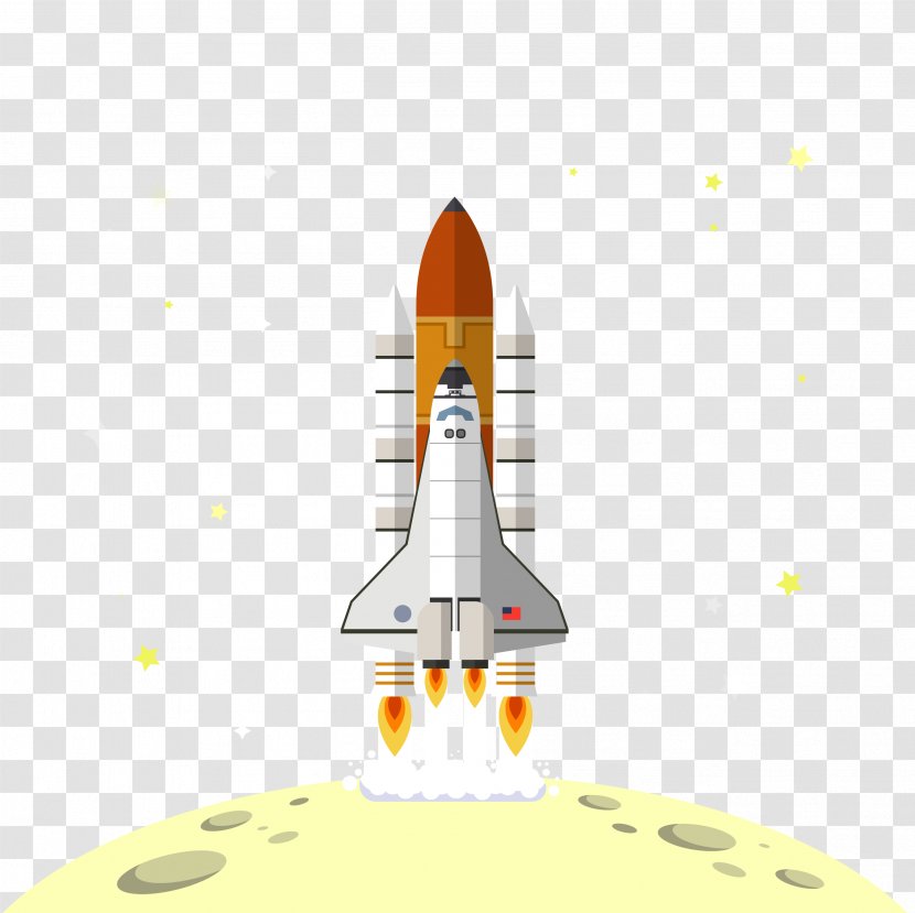 Rocket Spacecraft Outer Space Euclidean Vector - A Spaceship That Leaves The Surface Of Planet Transparent PNG