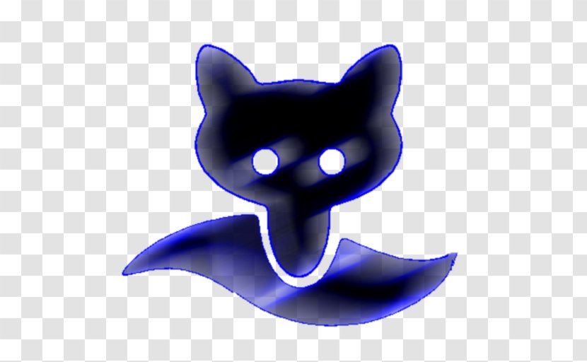 Black Cat Kitten Whiskers Clip Art - Electric Blue Transparent PNG
