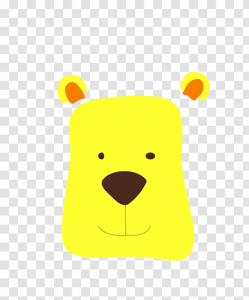Bear Cartoon - Vector Yellow Animal Transparent PNG