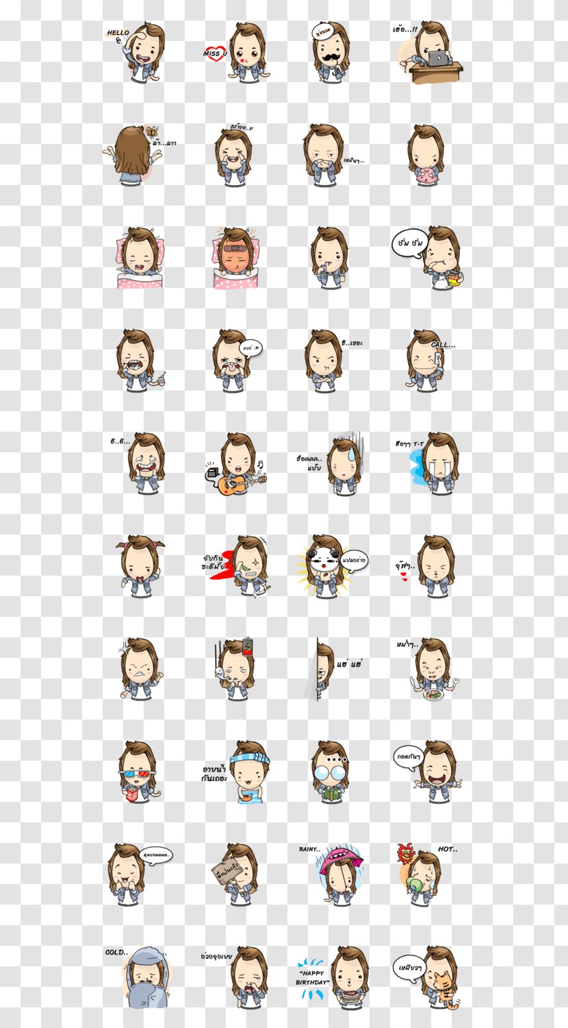 Emoticon Thailand LINE Northern Thai Hairstyle - Text Transparent PNG