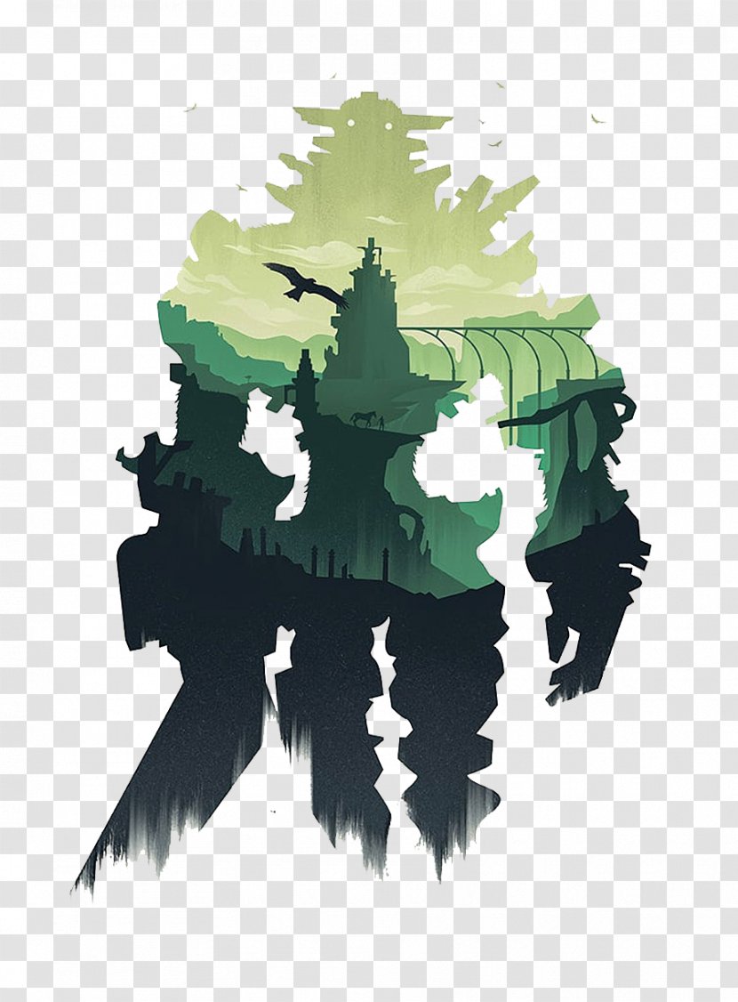 Shadow Of The Colossus Resident Evil 4 PlayStation 2 3 - Playstation - Green Robot Silhouette Deep Forest Transparent PNG