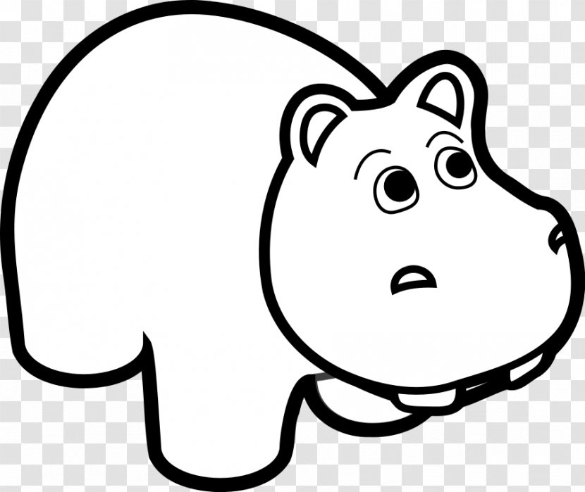 Hippopotamus Cartoon Black And White Clip Art Transparent PNG