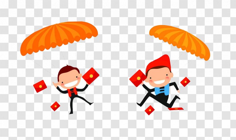 Red Envelope Cartoon Illustration - Art - Parachute Transparent PNG