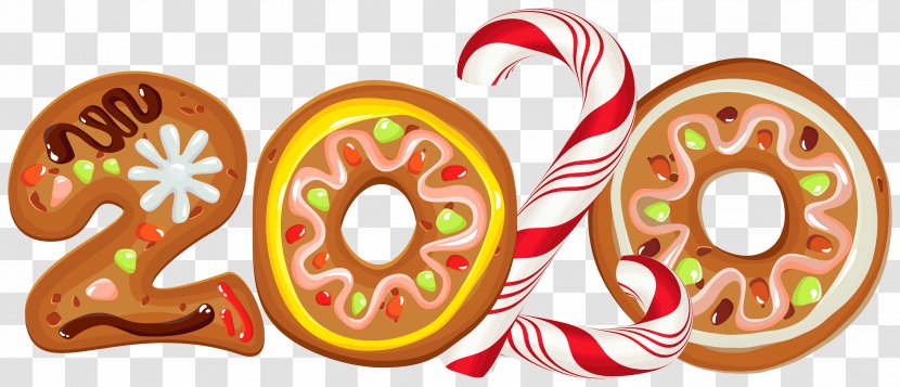 Candy Cane - Event - Baked Goods Doughnut Transparent PNG