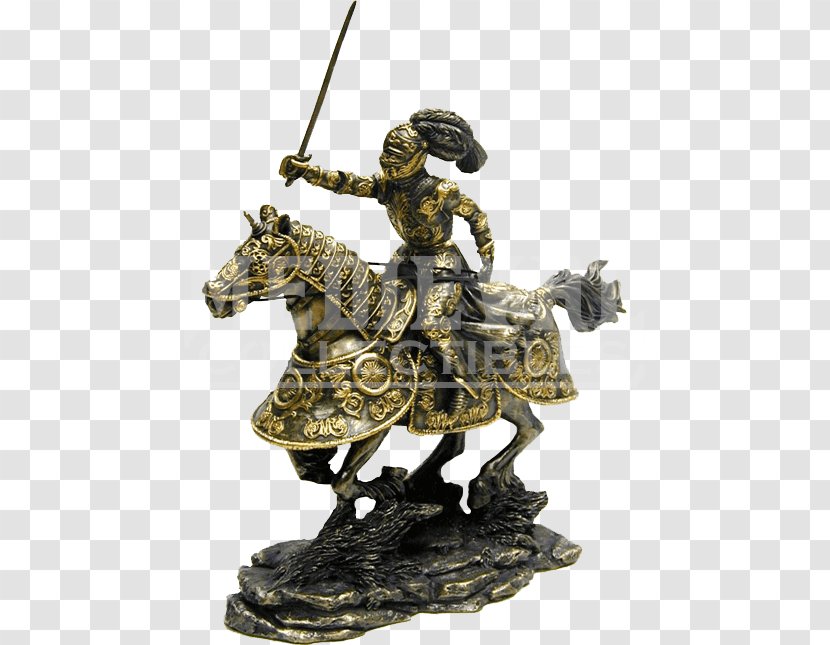 Knight Horse Middle Ages Bronze Sculpture - Metal Transparent PNG