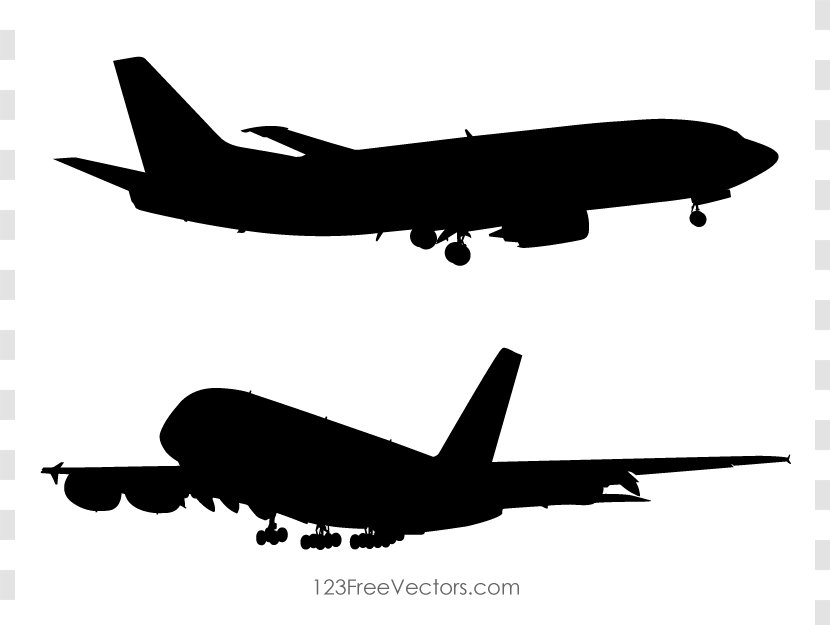 Airplane Silhouette Clip Art - Mode Of Transport - Shadow Cliparts Transparent PNG
