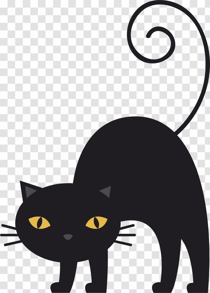 The Black Cat Whiskers Domestic Short-haired - Vertebrate - A With Bow Transparent PNG