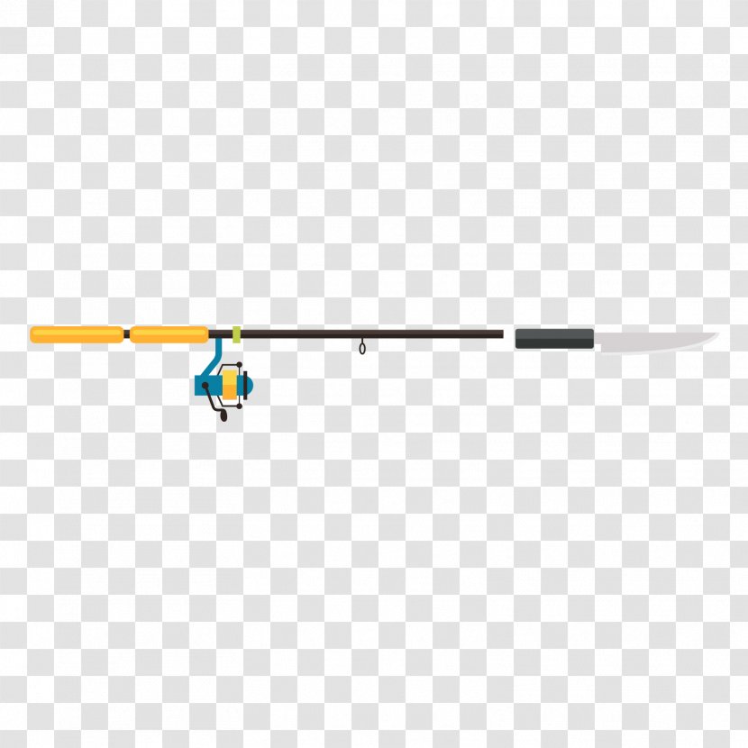 Fishing Rod - Black And White - Yellow Transparent PNG