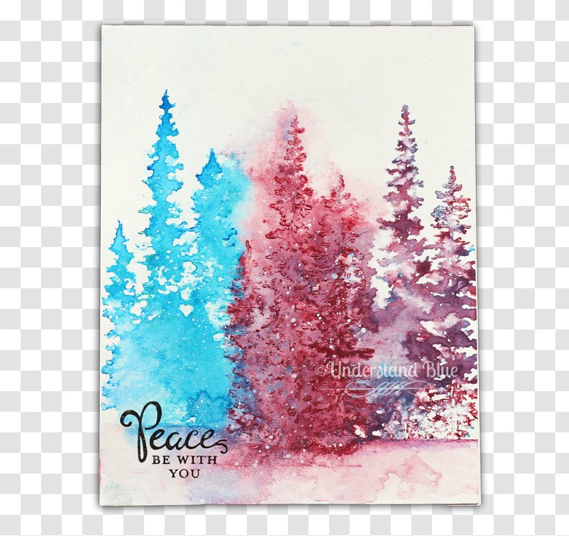 Spruce Fir Christmas Tree Decoration Ornament - Watercolor Sky Transparent PNG