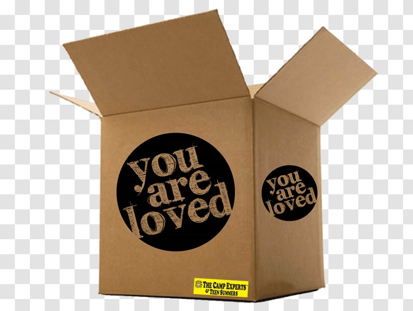 Cardboard Box CARE Package Image - Heart - Overnight Summer Camp Transparent PNG