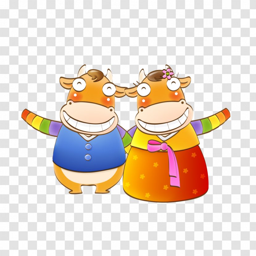 Cattle Cartoon Illustration - Drawing - Cow Characters Transparent PNG