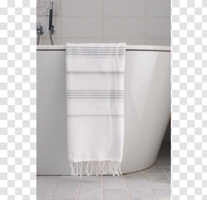 Towel White Color Cotton Blue - Hammam Transparent PNG