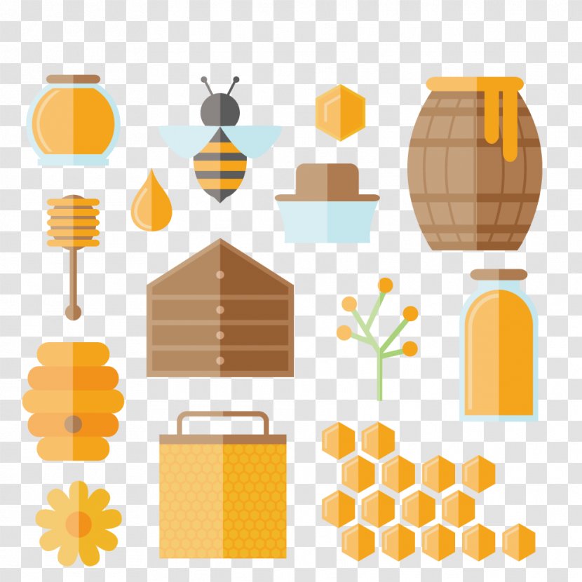 Honey Bee Beehive Icon - Element Transparent PNG