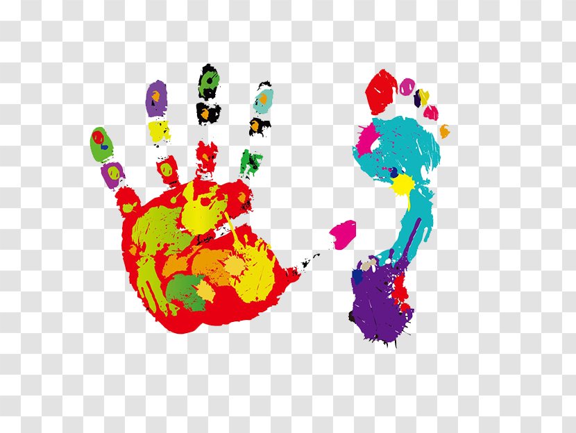 Footprint Hand Clip Art - Foot - Paint Handprints Footprints Transparent PNG
