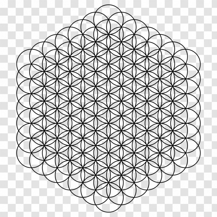 Overlapping Circles Grid Sacred Geometry - Diagram - Circle Transparent PNG