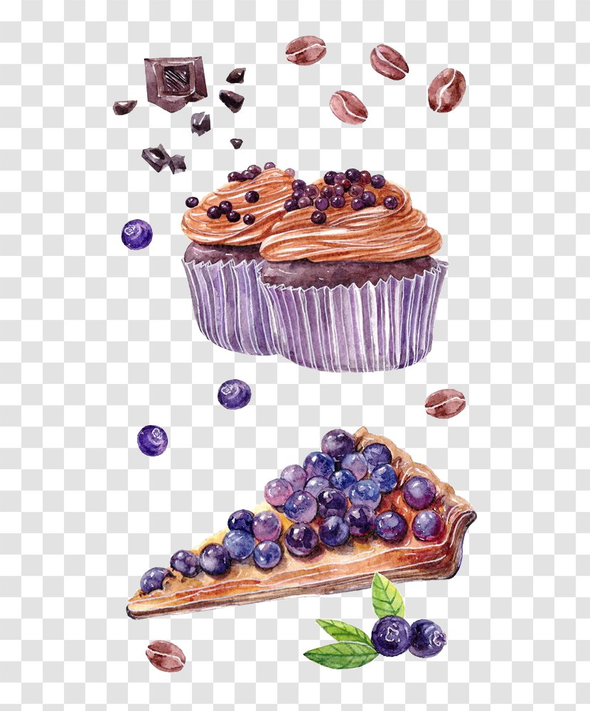 Chocolate Cake Cupcake Muffin Tart - Drawing Transparent PNG