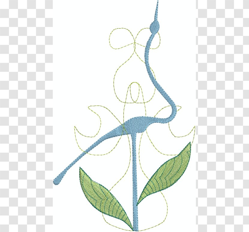 Floral Design Symmetry Leaf Pattern - Embroidery Stitch Transparent PNG