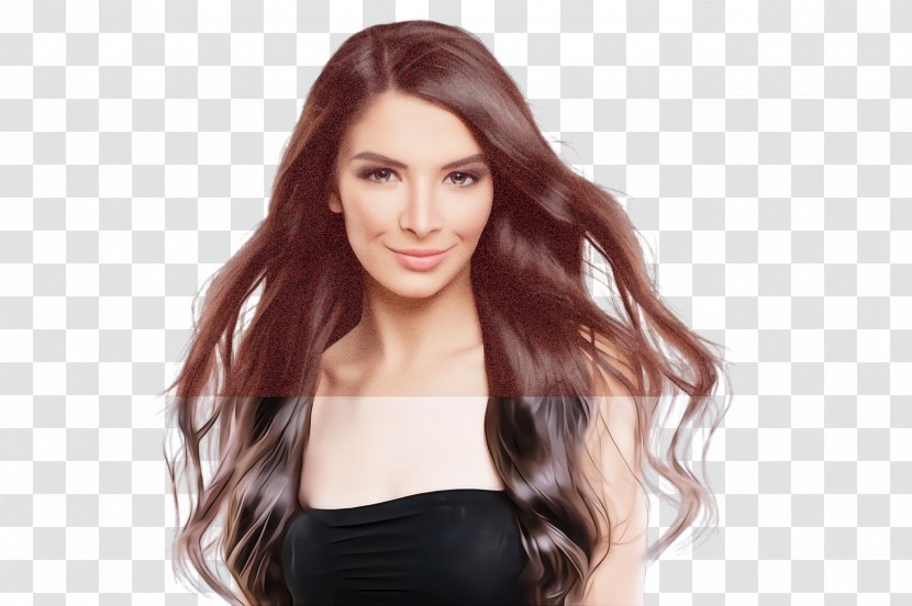 Hair Face Hairstyle Long Brown - Black - Layered Transparent PNG