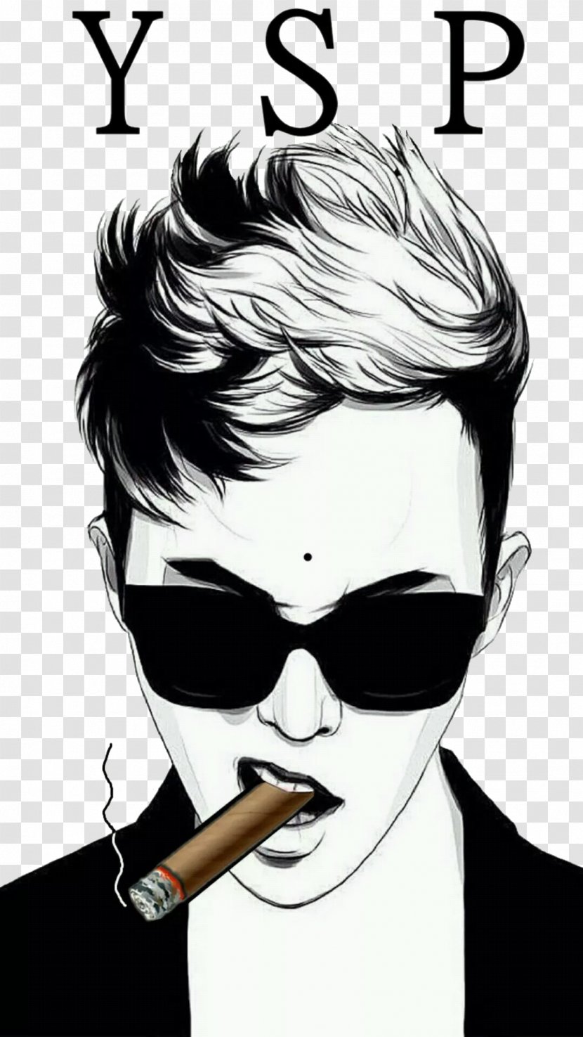 Wattpad DeviantArt BIGBANG Korean Dream - Flower - Hand Drawn Fashion Man Smoking A Cigar Transparent PNG