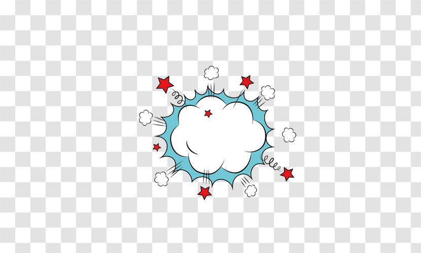 Cartoon Hand Painted Explosion Cloud Border - Royalty Free - Speech Balloon Transparent PNG