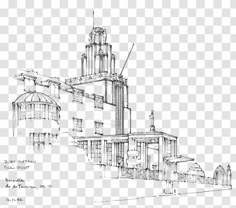 Architecture Black And White Painting Sketch - Drawing - Building Artwork Transparent PNG