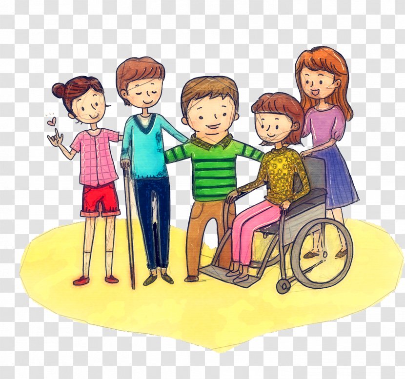 Cartoon People Sharing Friendship Fun - Family Play Transparent PNG