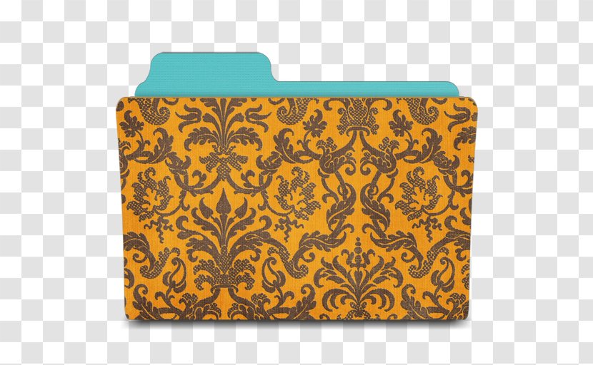 Orange Rectangle Yellow Visual Arts Pattern - Folder Damask Tangerine Transparent PNG