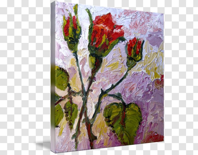 Floral Design Still Life Modern Art Acrylic Paint Watercolor Painting - Magenta Transparent PNG