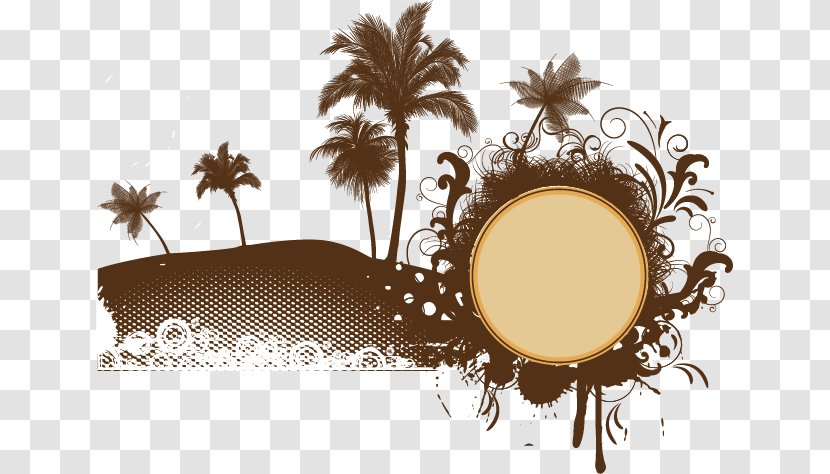 Euclidean Vector Arecaceae Coconut - Tree Border Transparent PNG